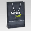 тёмно-синий бумажный пакет с логотипом Vesta