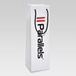 белый бумажный пакет под бутылку с логотипом Parallels
